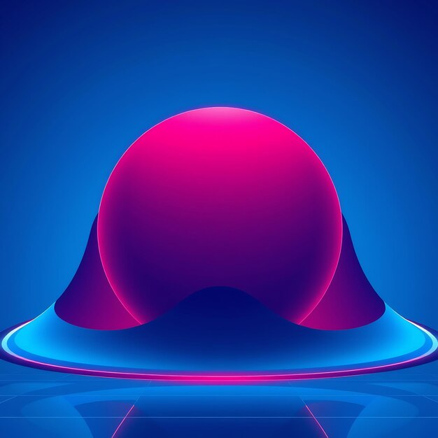 Futuristic glowing sphere in a blue background