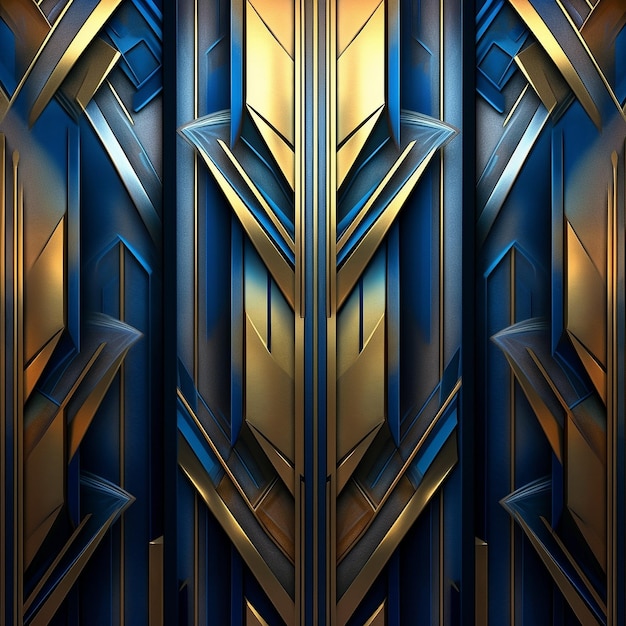 Futuristic Gold and Blue Luminescent