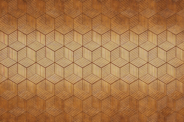 Futuristic gold hexagonal texture background 3d rendering