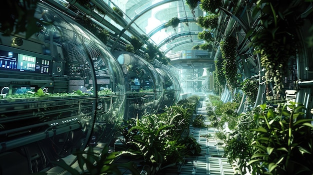 Futuristic Greenhouse with Advanced Technology