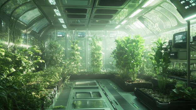 Futuristic Greenhouses Where Tech Meets Nature Under Artificial Light