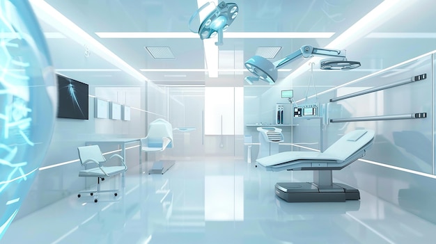 Futuristic healthcare room at modern hospital