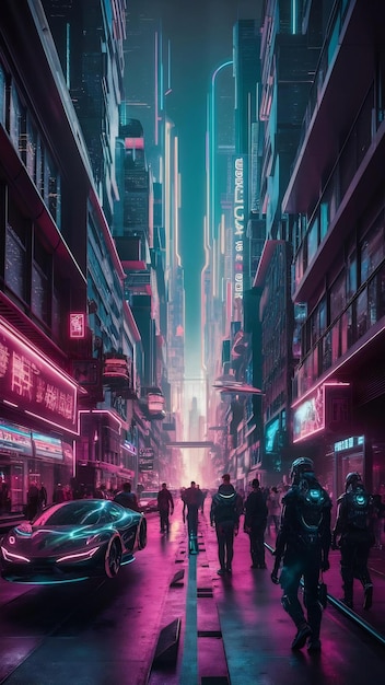 Futuristic hi tech neon background