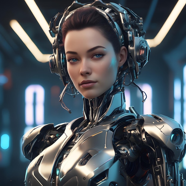 a futuristic high tech female robot