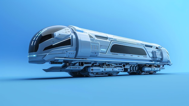 Futuristic highspeed train on a blue background