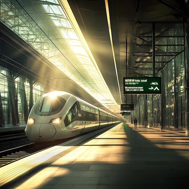 Futuristic HighSpeed Train Station A Journey Awaits