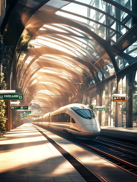 Futuristic HighSpeed Train Station A Journey Awaits