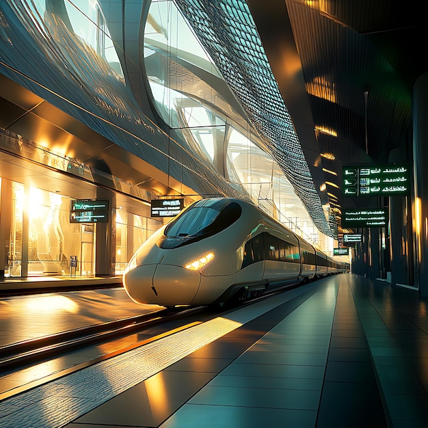 Futuristic HighSpeed Train Station A Journey Awaits