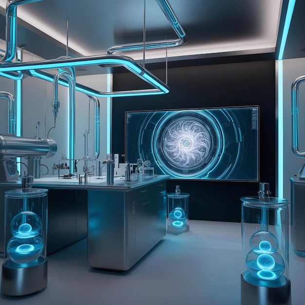 Photo a futuristic hightech laboratory