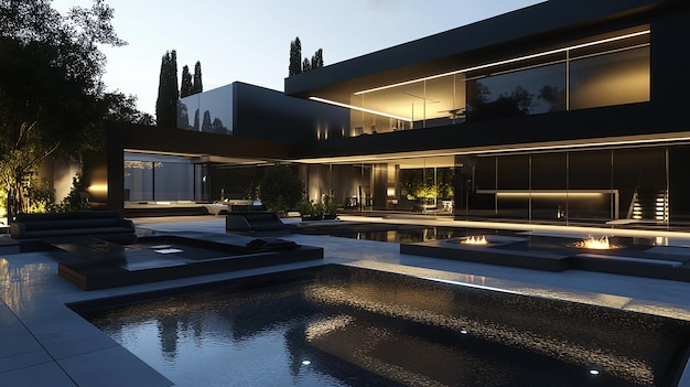 Photo futuristic hightech luxury home with modern design