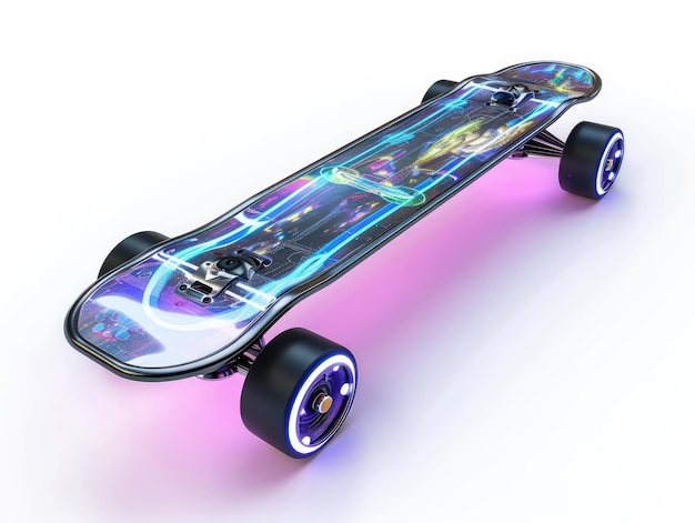 A futuristic hightech skateboard isolated on white background ar 43 Job ID 7aadc89c91bd402cbbd3487cfbb08515