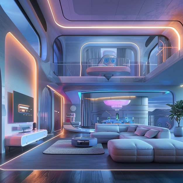 Photo futuristic home design where ai meets automation