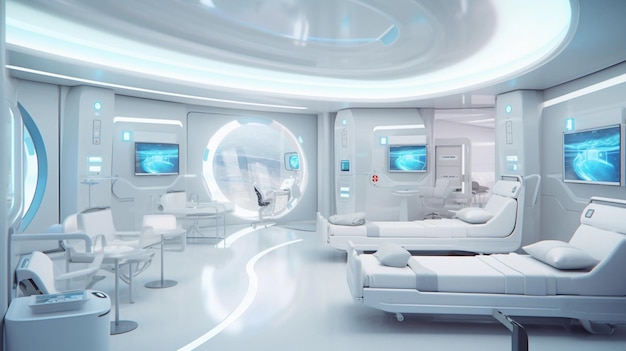 Futuristic hospital impactful majestic impressive very realistic