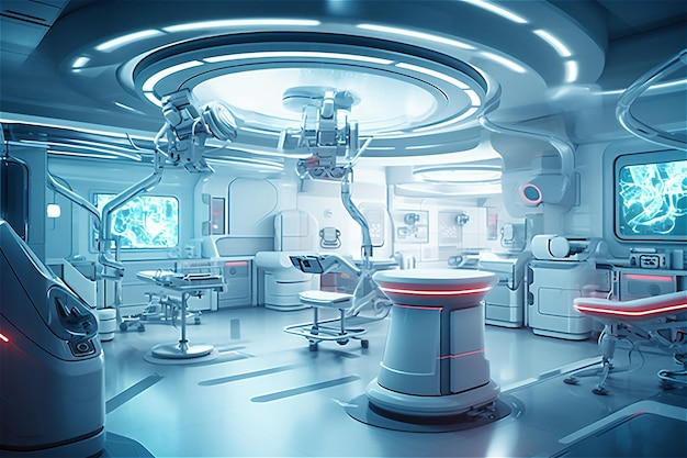 Futuristic hospital or laboratory Generative AI