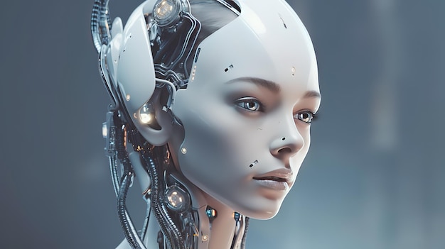 futuristic human robot artificial intelligence concept