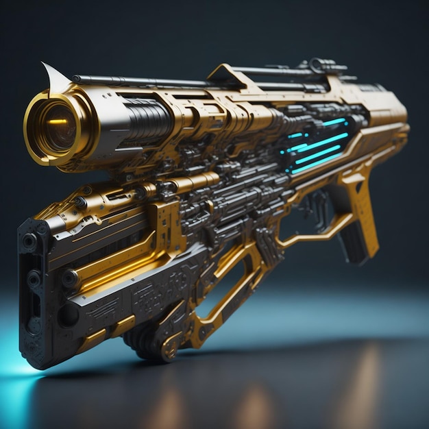 A futuristic illustration sci fi gun