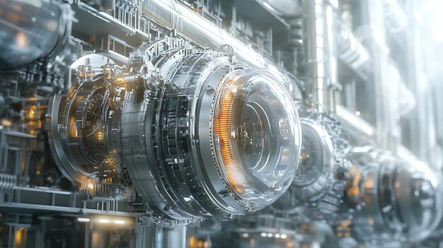 Photo futuristic industrial machinery with intricate design and lighting