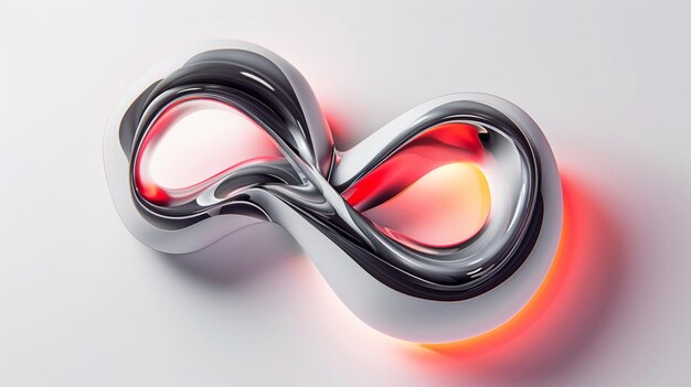 Photo futuristic infinity loop with red neon light