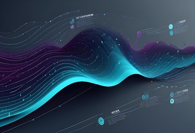 Futuristic Infographic with 3D Wave Points