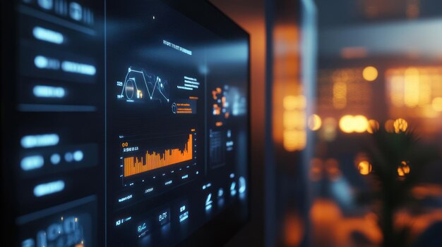 Photo futuristic interface data visualization and network monitoring