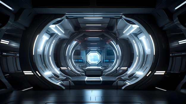 Futuristic Interior of a CuttingEdge Space Station Showcasing Innovative Design and Advanced Technology