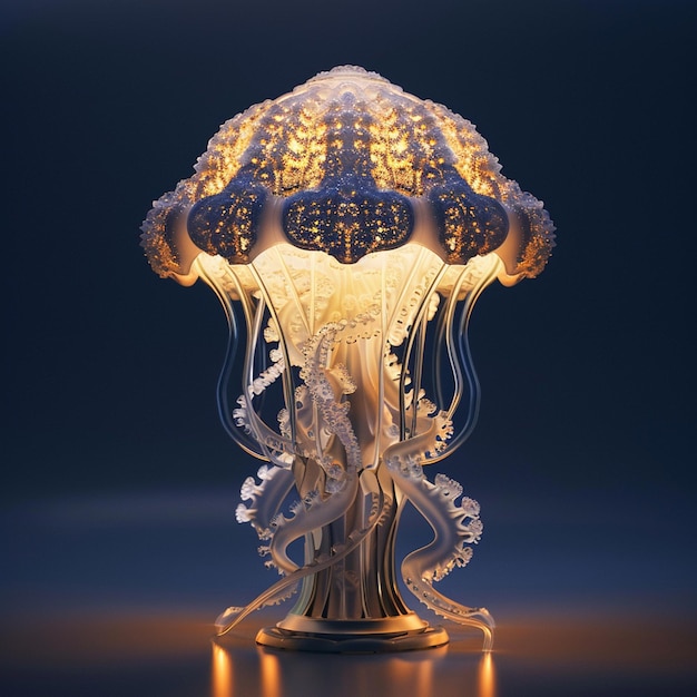 A Futuristic Jellyfish Lamp Still Life