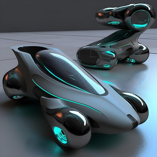 A futuristic looking car with the word car on the front.