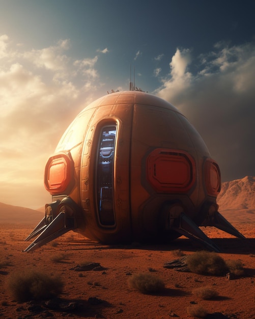 A futuristic looking object with the word mars on the top.