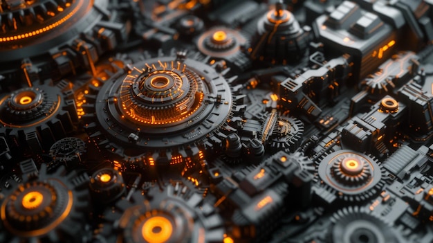 Futuristic Mechanical Gear System