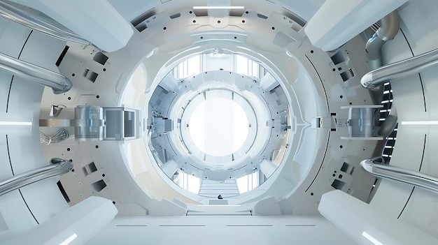 Futuristic Medical Equipment Interior Circular Scan Machine White Modern Technology