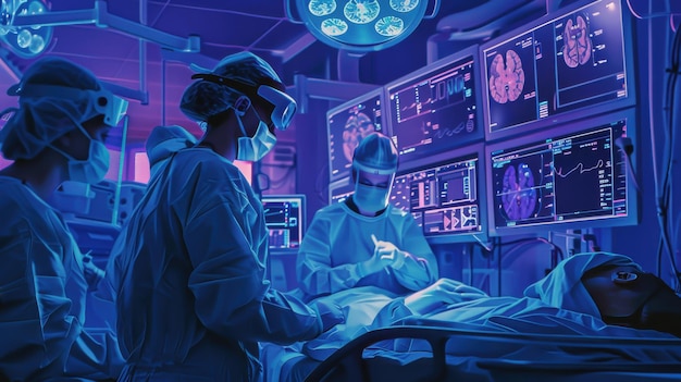 Photo futuristic medical procedures in advanced hightech surgery rooms