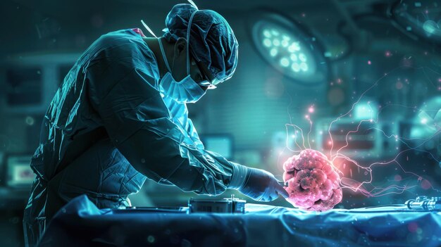 Photo futuristic medical procedures in advanced hightech surgery rooms