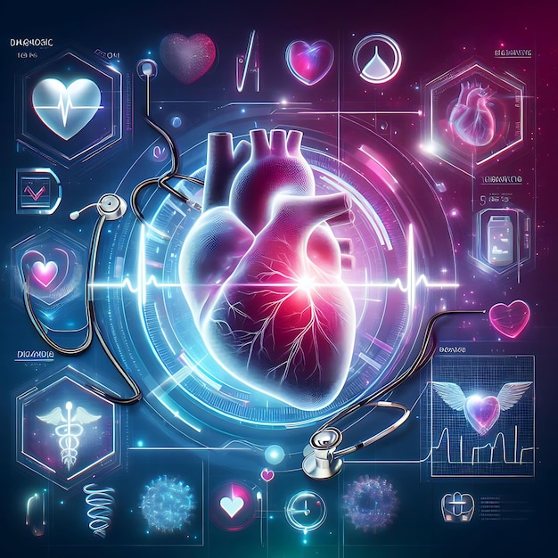 Photo futuristic medical research or kidney health care with diagnosis and vitals info graphic biometric