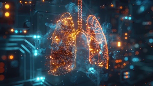 Futuristic medical research or lungs health care