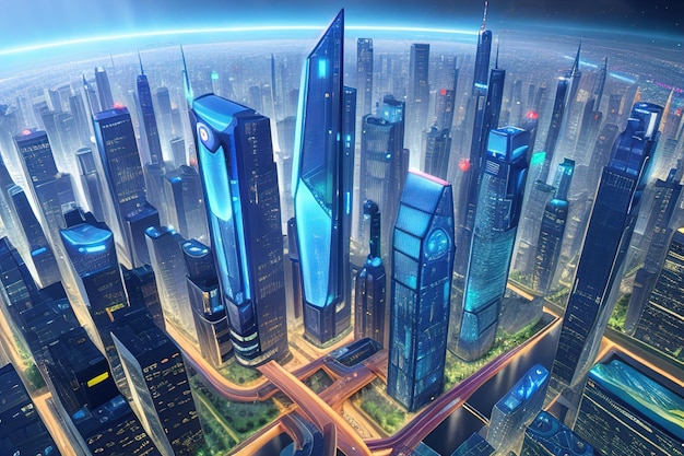 Futuristic mega city