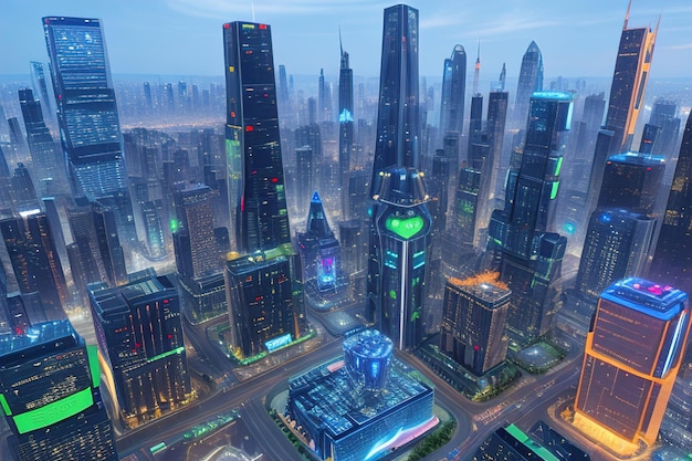 Futuristic mega city