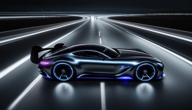 Futuristic Mercedes Benz AVTR Concept Car Racing at 200 MPH A Cinematic Aerial Spectacle