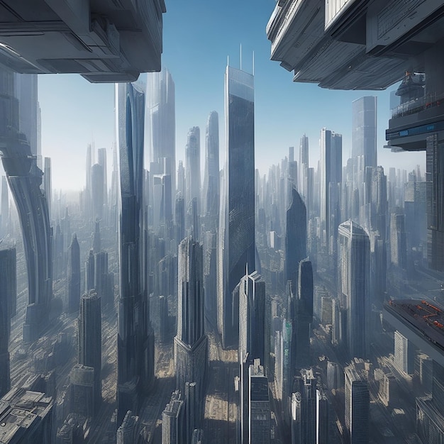 futuristic metaverse city HD Ai generative 8K wallpaper Stock Photographic Image