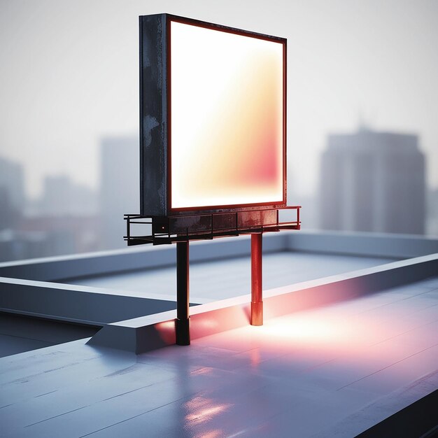 Photo a futuristic metropolitan rooftop billboard