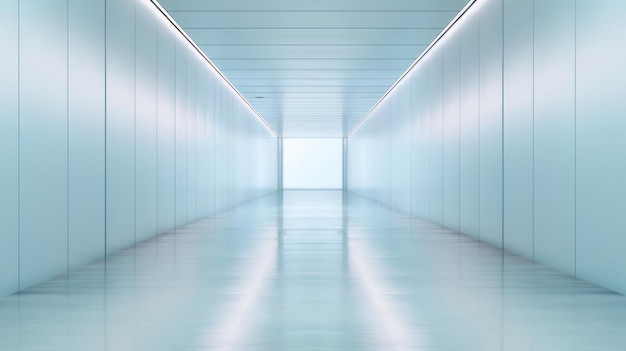 Photo futuristic minimalist hallway with sleek modern design and soft lighting