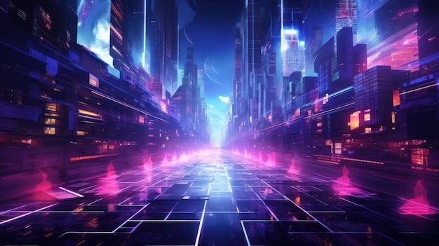 Futuristic modern city abstract background wallpaper ai generated image