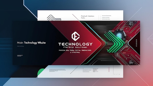 Photo futuristic and modern main banner for technology website