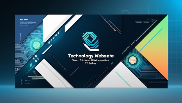 Photo futuristic and modern main banner for technology website