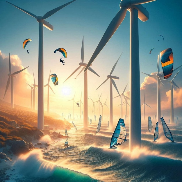 Futuristic modern renewable energy ai image