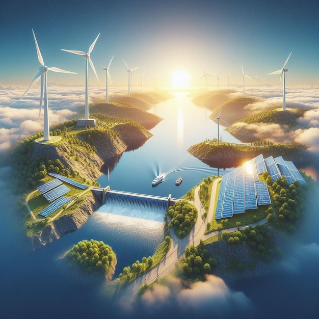 Futuristic modern renewable energy ai image