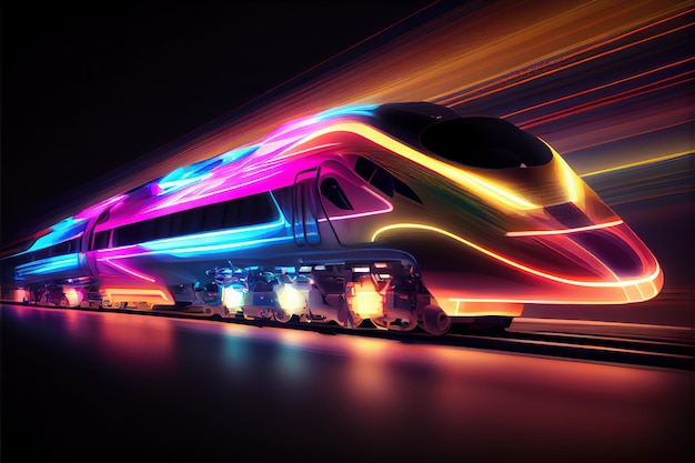 Futuristic modern train of non existent design