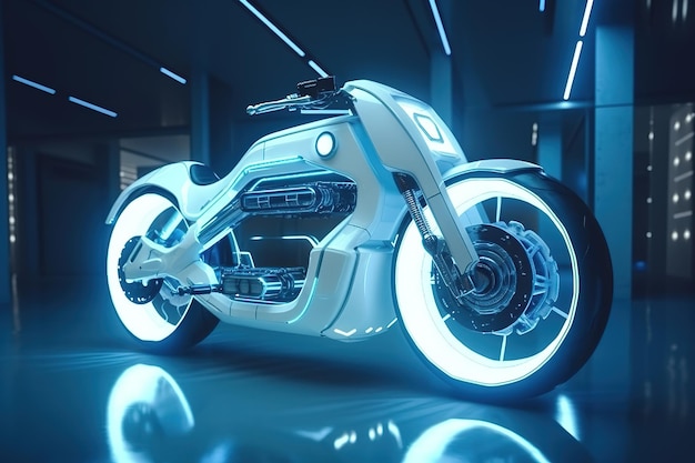 Futuristic motorcycle concept design image by generative AI