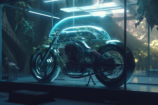 Futuristic motorcycle concept design image by generative AI