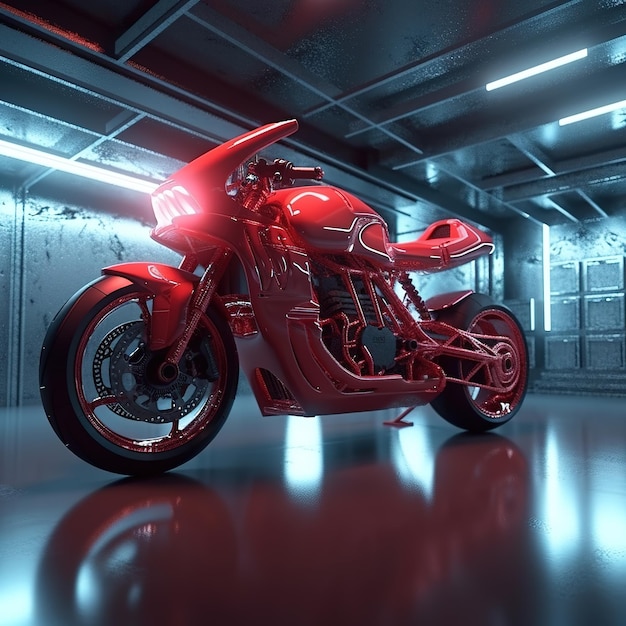 Futuristic motorcycle concept design image by generative AI