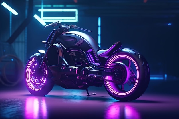 Futuristic motorcycle concept design image by generative AI